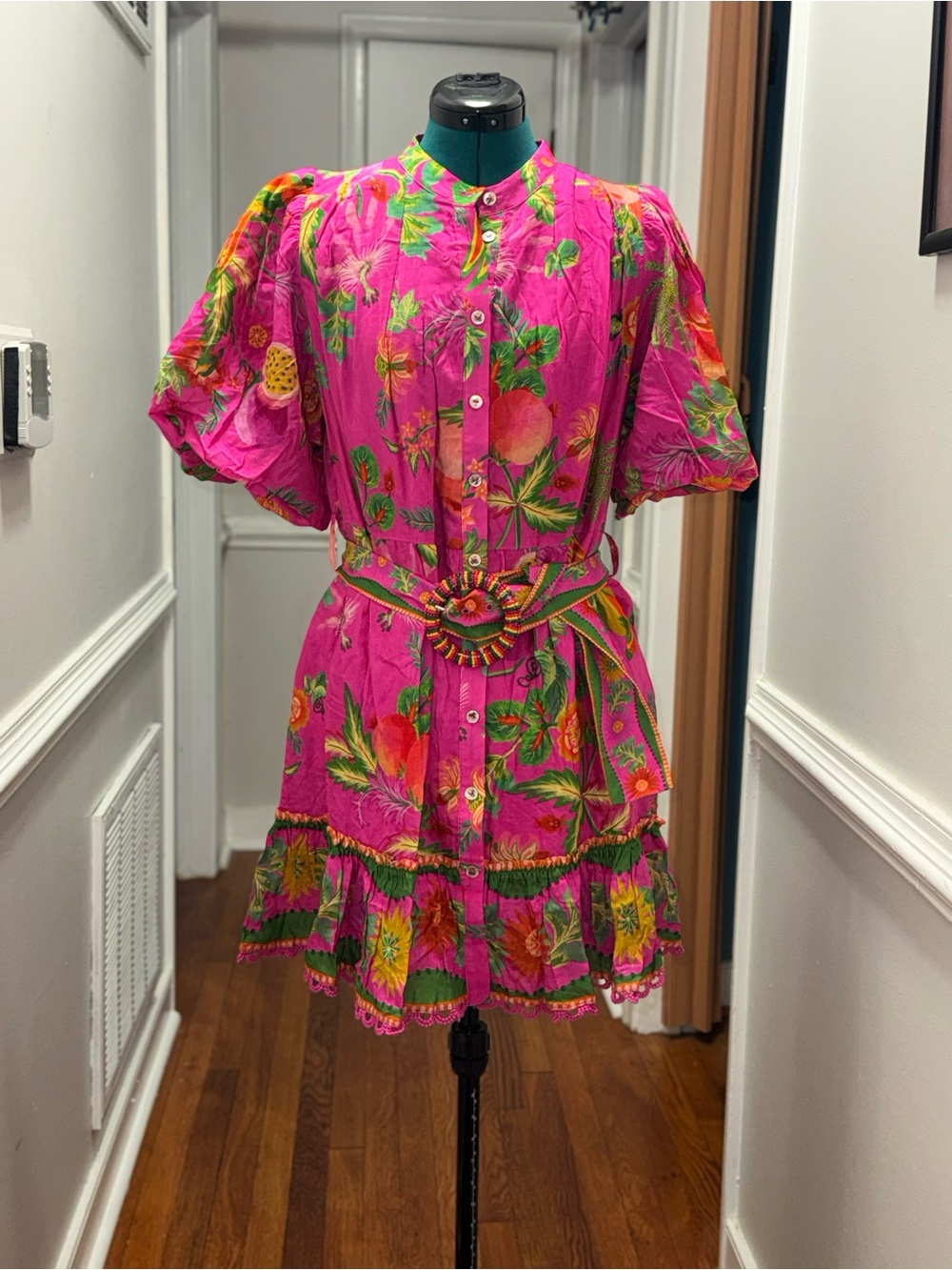 FARM Rio Hot Pink Tropical Print Mini Dress - Picture 1 of 3